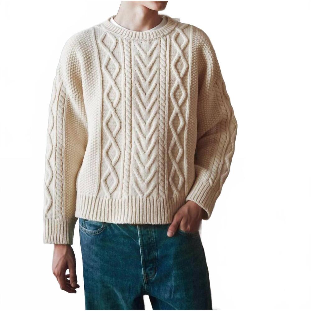 NEW L'ENVERS roger sweater in off-white